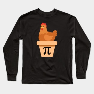 Chicken Pot Pi Funny Math Teacher Mathematics Student Gift Long Sleeve T-Shirt